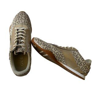 GUESS WOMEN'S GORGEOUS GIFFIN SIGNATURE LOGO SNEAKER SHOES NWOB 8M GOLD RARE